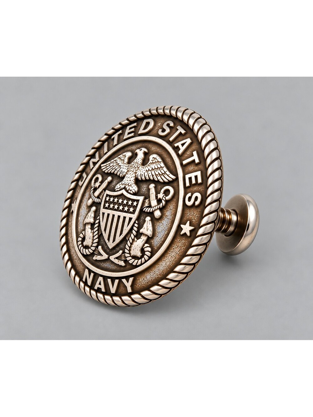 US Navy 1.25" Screw Back Concho Silver Tone USN